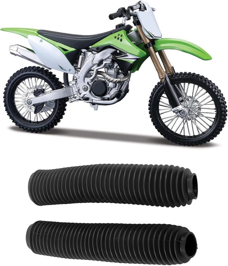 Aramox Front Fork Cover, Pair Motorcycle Front Fork Shock Boots Dust Cover Rubber RM125 DR250 DRZ400 400(Black) - Image 3